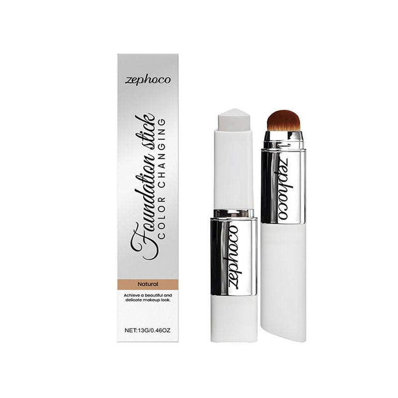 2-in-1 Color-Changing Foundation Stick - Lightweight, Moisturizing, Brightening, Skin-Nourishing, Matte, and Sheer - Suitable for Oily and Dry Skin - ZP-A05-0038